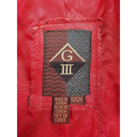 Vtg 80s/90s G III Leather Fashions Women's S Oversized Red Leather Trench Coat - Picture 4 of 13